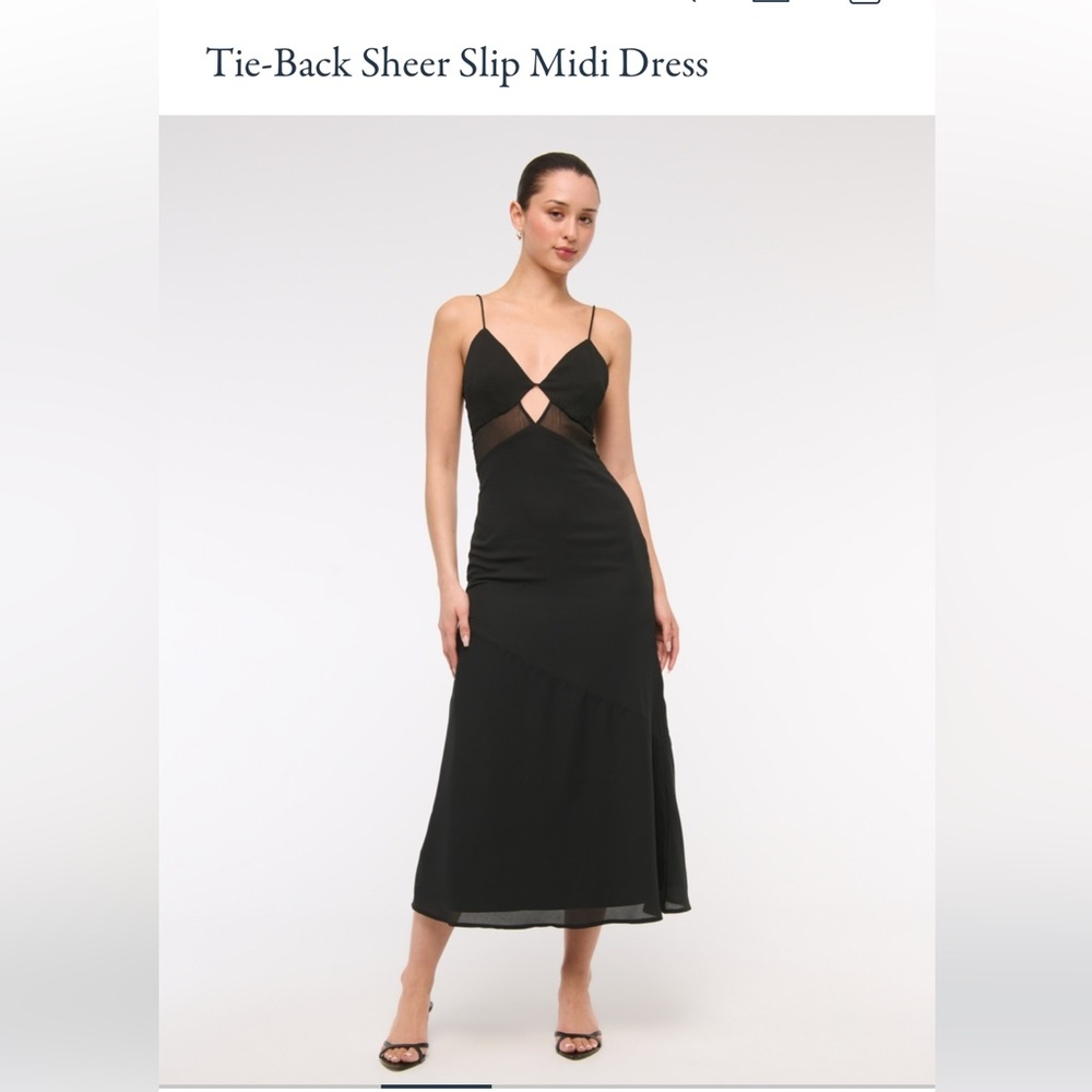 Abercrombie & Fitch Black Midi Dress